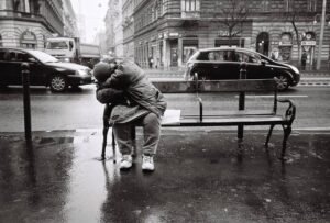 Hostile architecture designed to prevent homeless people from resting in public spaces